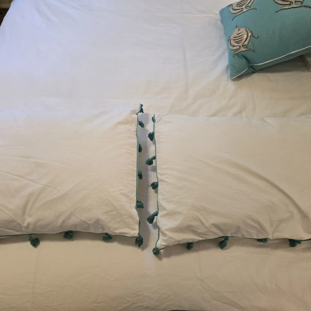 PBTeen Queen Duvet, Standard Shams and Euro Shams in Pool